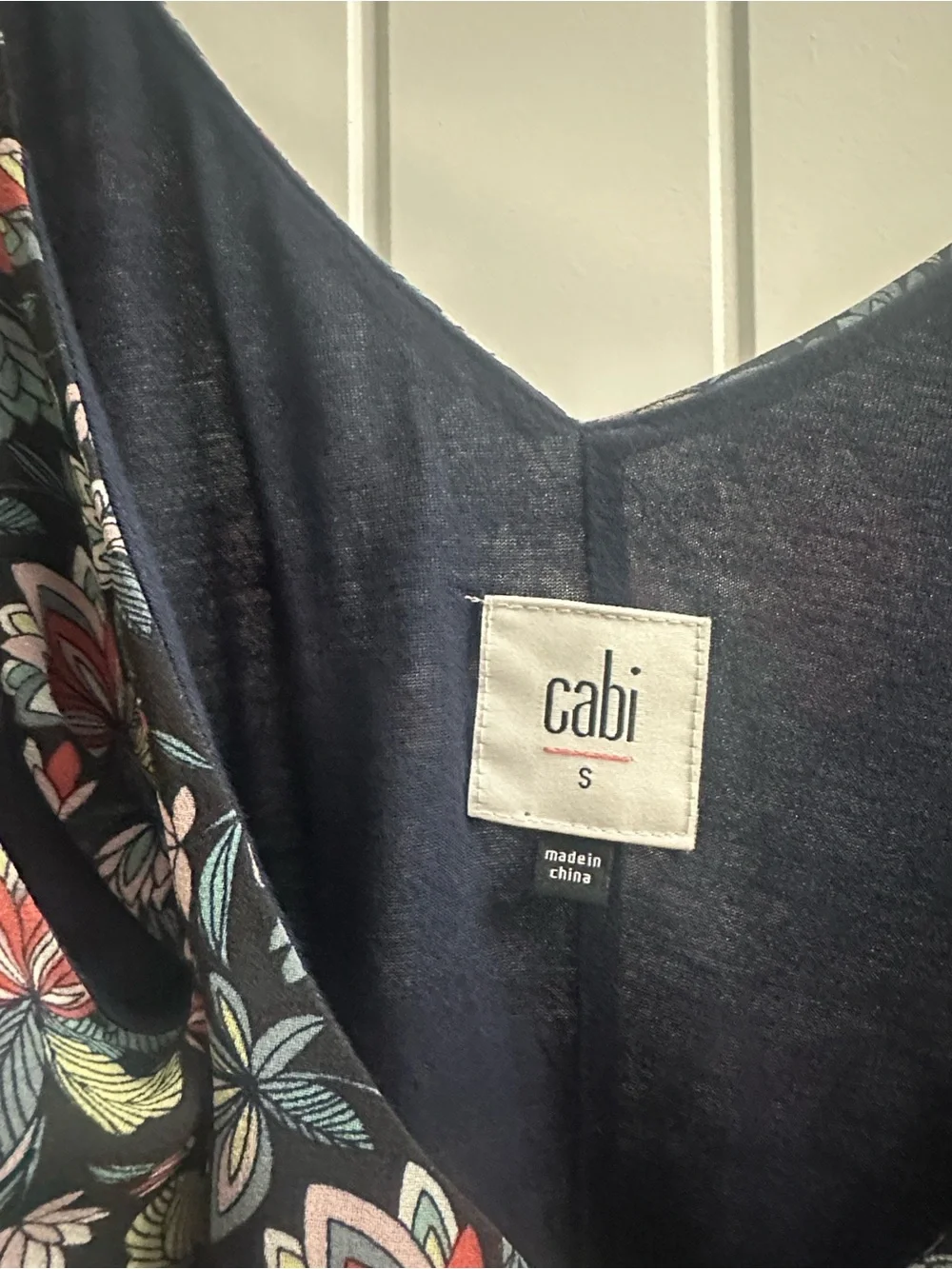 CAbi 5224 Flirt camisole Floral V-Neck Spaghetti Strap Cami - small